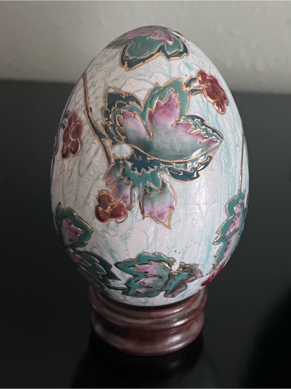 Cloisonné type Floral Egg
